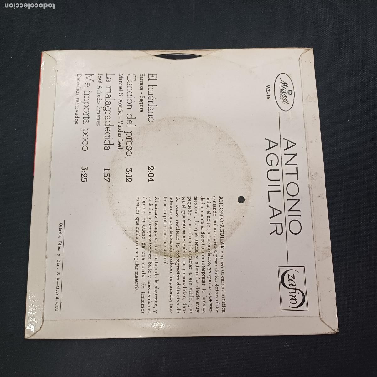 Discos de vinilo: ANTONIO AGUILAR/EL HUERFANO/SINGLE. - Foto 3