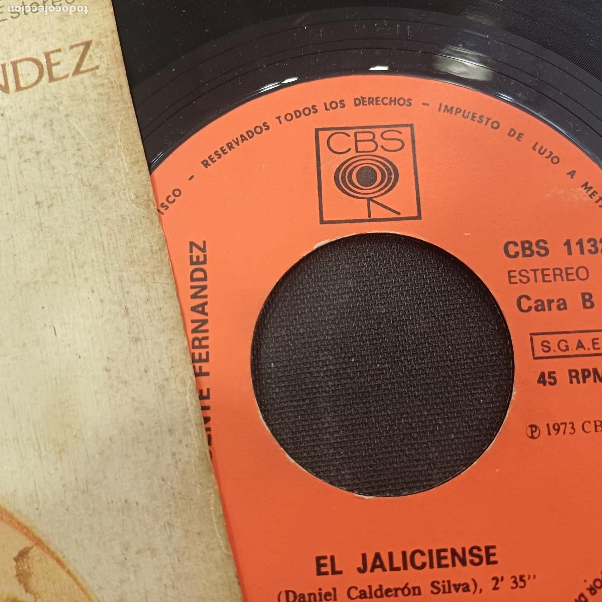 Discos de vinilo: VICENTE FERNANDEZ/VOLVER/SINGLE. - Foto 2