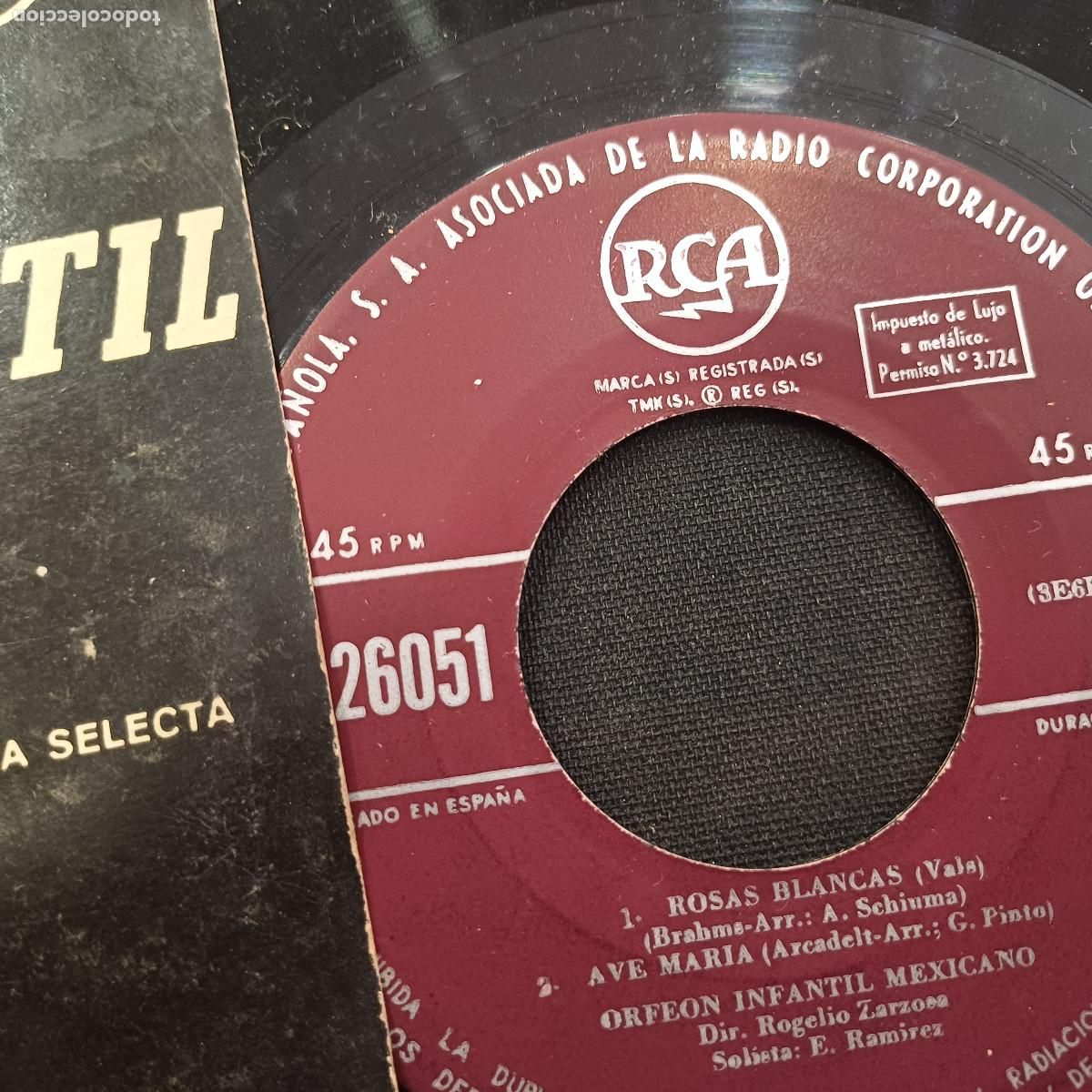 Discos de vinilo: ORFEON INFANTIL MEJICANO/SINGLE. - Foto 2