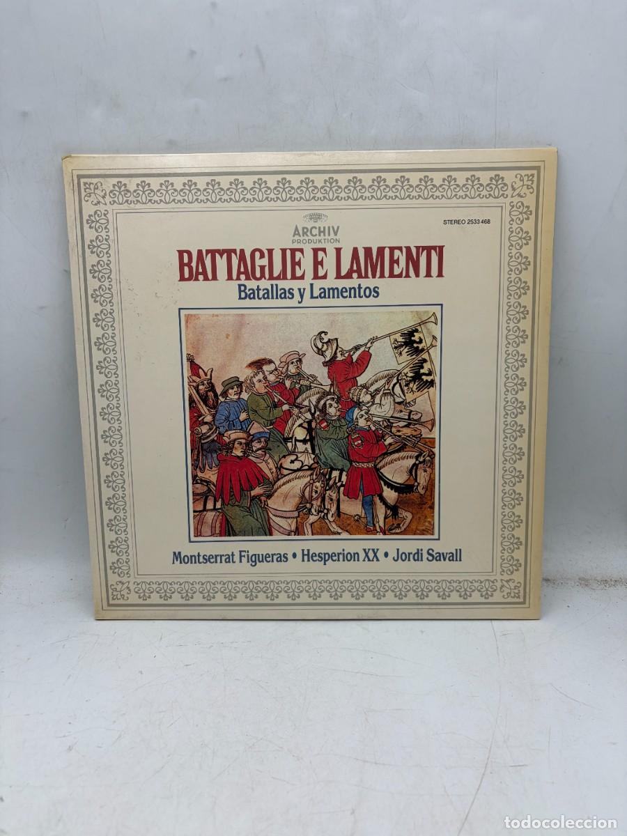 Discos de vinilo: LP - JORDI SAVALL - BATTAGLIE E LAMENTI - MONTSERRAT FIGUERAS - HESP&Egrave;RION XX - ARCHIV PRODUKTION