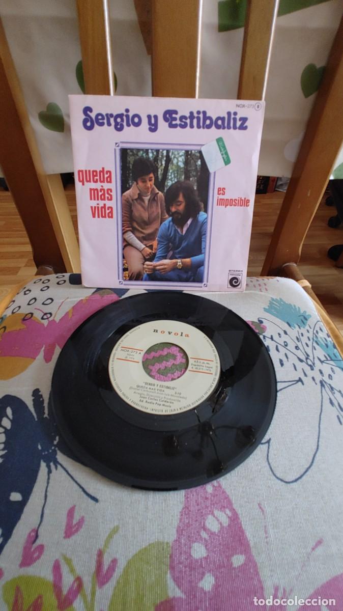 Discos de vinilo: SERGIO Y ESTIBALIZ-SINGLE QUEDA MAS VIDA - Foto 1