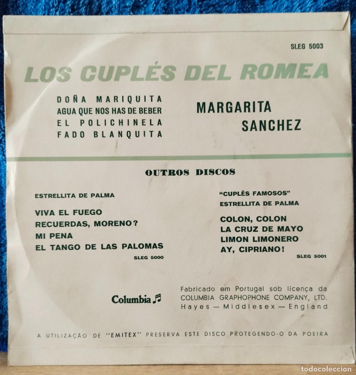 Discos de vinilo: Margarita S&aacute;nchez los cupl&eacute;s del Romea - Foto 2