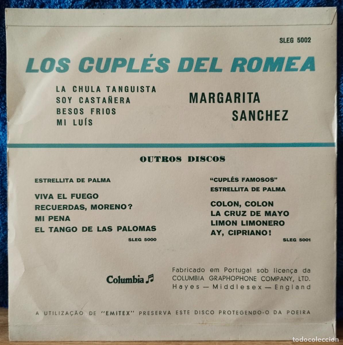Discos de vinilo: Margarita S&aacute;nchez los cupl&eacute;s del Romea - Foto 2