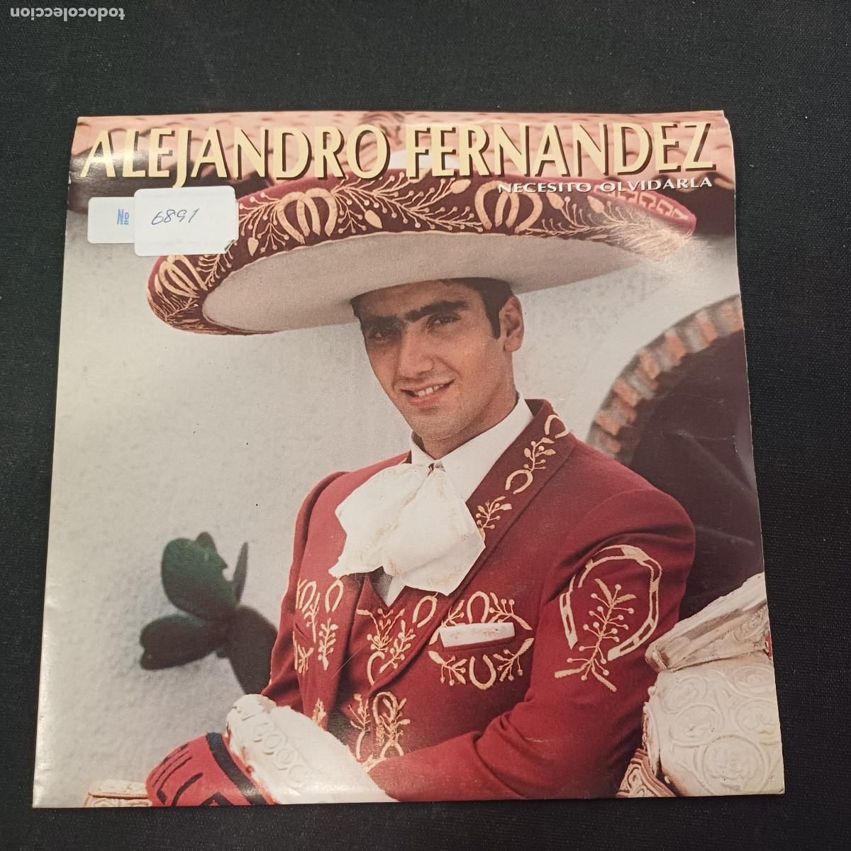 Discos de vinilo: ALEJANDRO FERNANDEZ/NECESITO OLVIDARLA/SINGLE PROMOCIONAL.