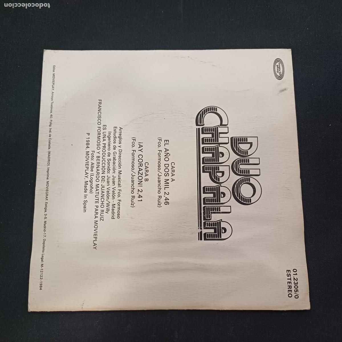 Discos de vinilo: DUO CHAPALA/EL A&Ntilde;O 2000/SINGLE. - Foto 3