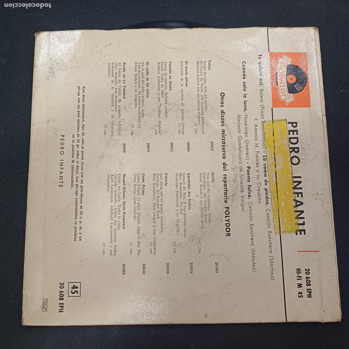 Discos de vinilo: PEDRO INFANTE/TE QUIERO ASI/SINGLE. - Foto 3