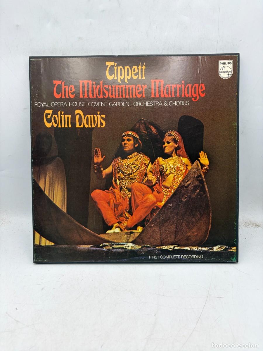 Discos de vinilo: LP BOX 3 DISCOS - TIPPETT - THE MIDSUMMER MARRIAGE - COLIN DAVIS - ROYAL OPERA HOUSE - PHILIPS