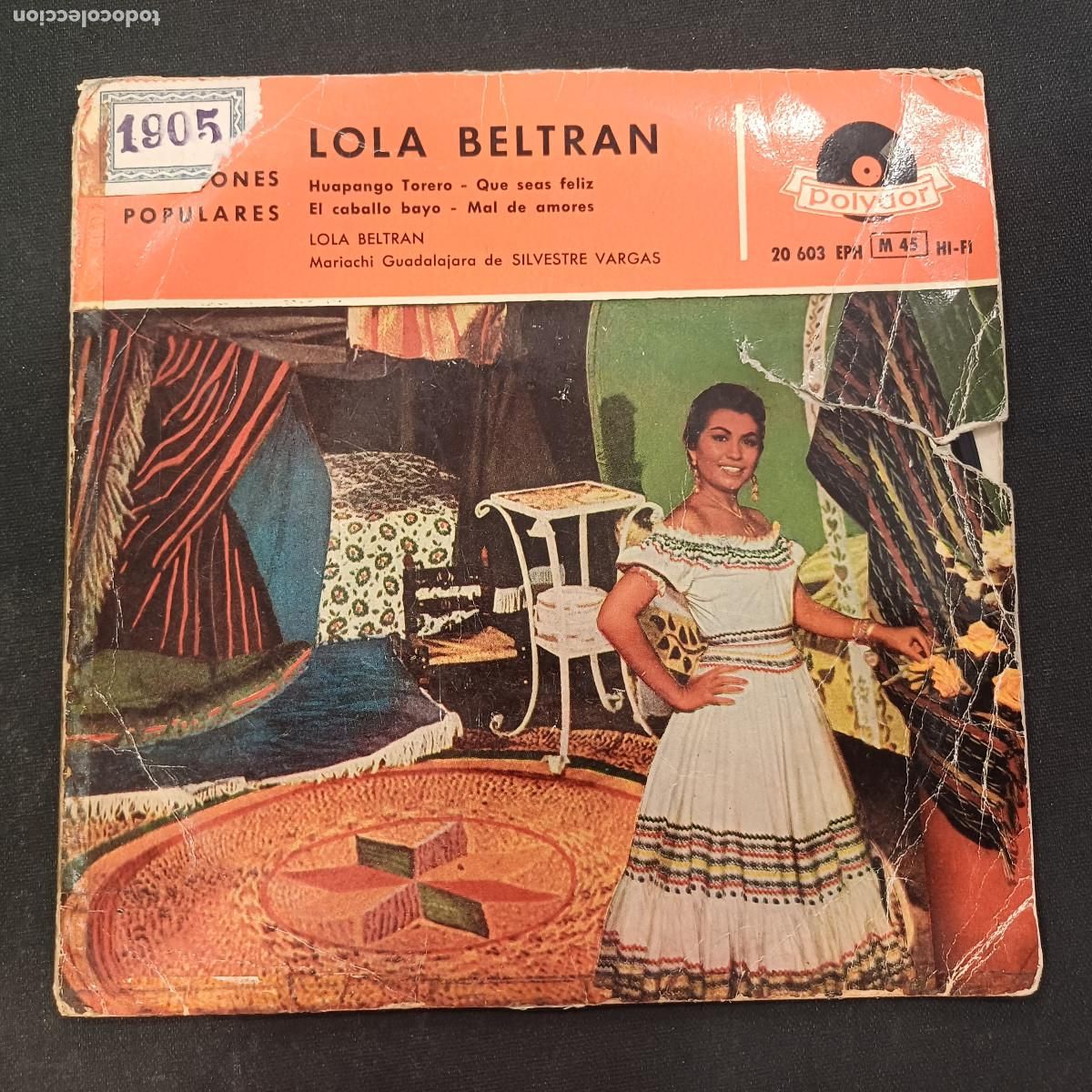 Discos de vinilo: LOLA BELTRAN/HUAPANGO TORERO/SINGLE.