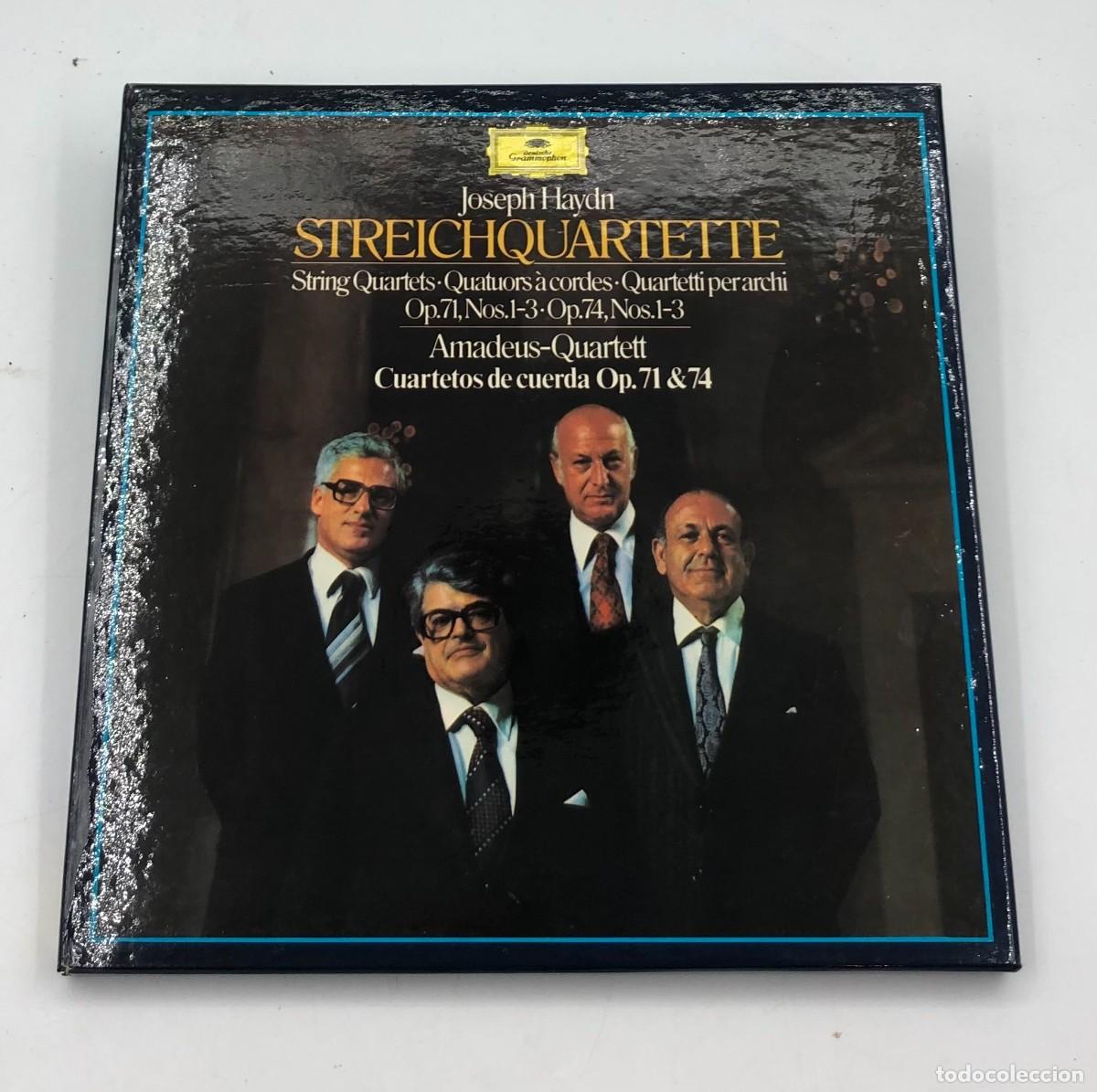 Discos de vinilo: 3 LP Haydn: Cuartetos de Cuerda Op. 71 y 74 &rdquo;Apponyi&rdquo; - Cuarteto Amadeus - Deutsche Grammophon (1979