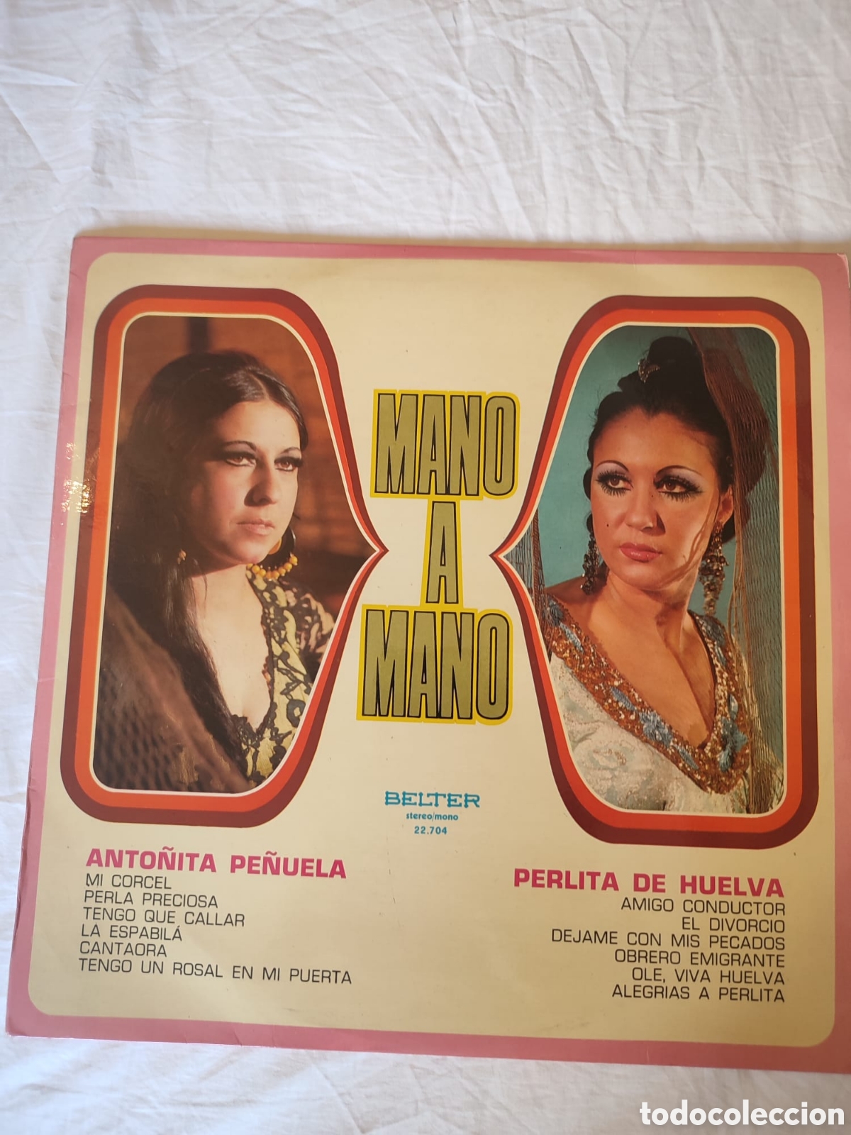 Discos de vinilo: LP Perlita de Huelva y Anto&ntilde;ita Pe&ntilde;uela mano a mano
