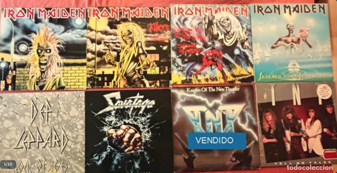 Discos de vinil: Colecci&oacute;n Vinilos LP Heavy metal 80s &ndash; Primeras ediciones originales espa&ntilde;olas
