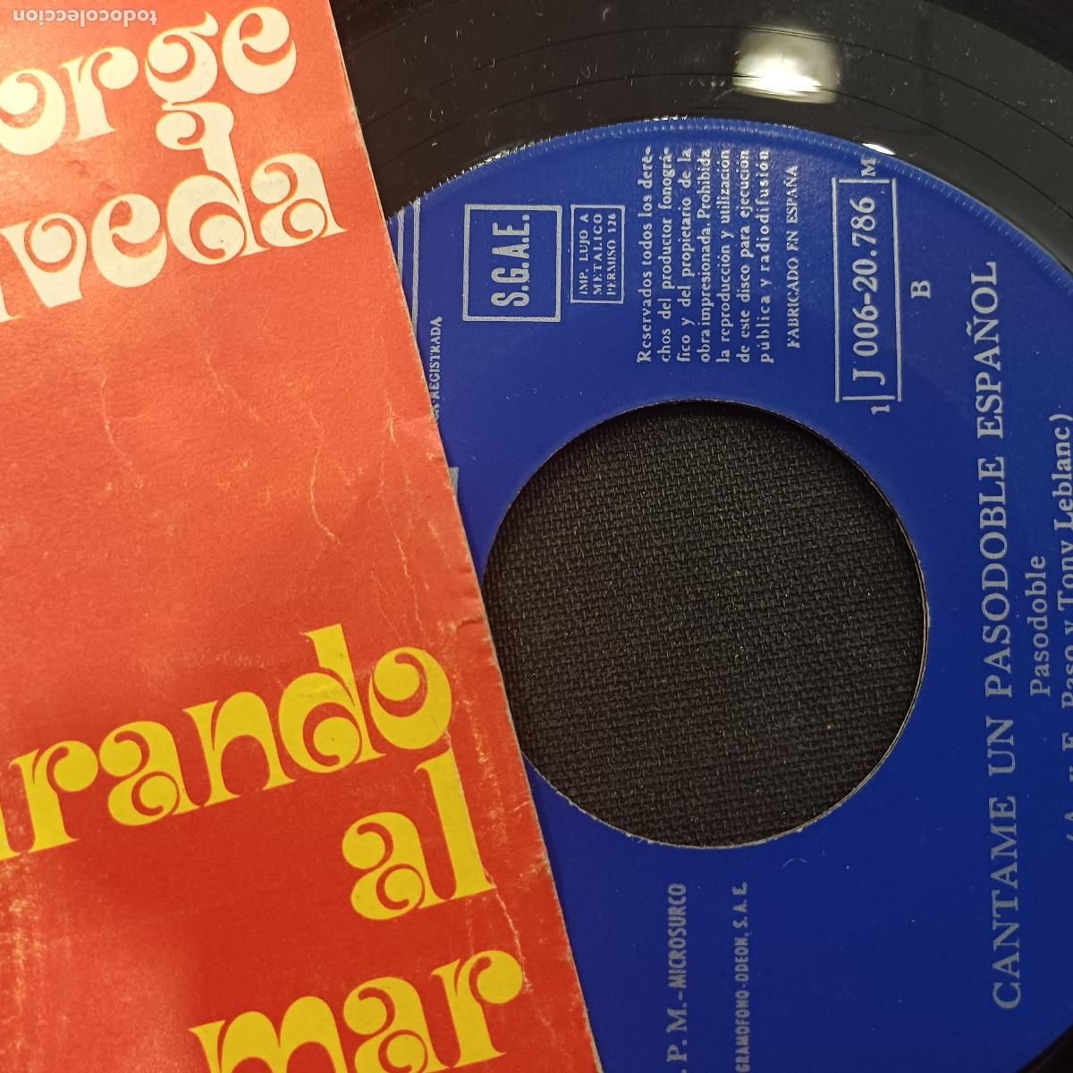 Discos de vinilo: JORGE SEPULVEDA/MIRANDO AL MAR/SINGLE. - Foto 2