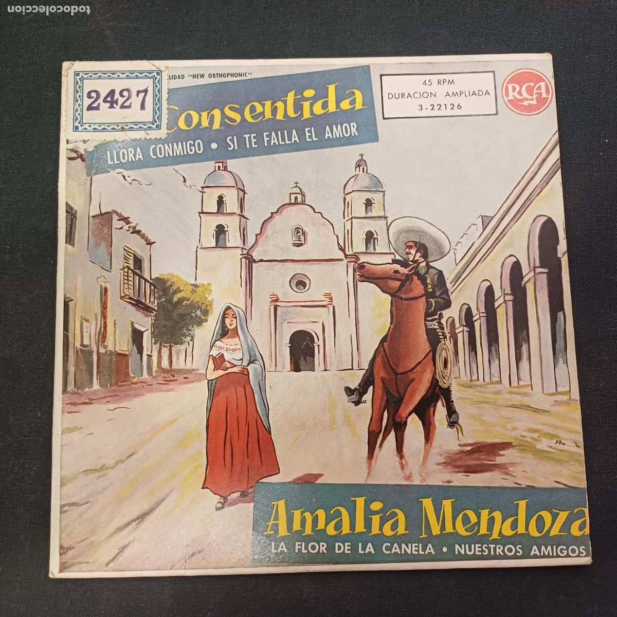 Discos de vinilo: AMALIA MENDOZA/LLORA CONMIGO/SINGLE.