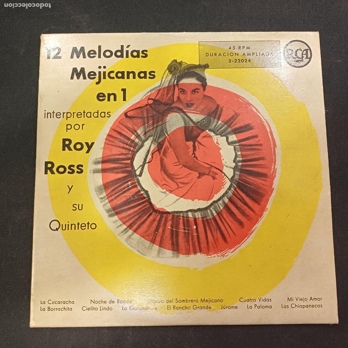 Discos de vinilo: ROY ROSS Y SU QUINTETO/12 MELODIAS MEJICANAS/SINGLE.
