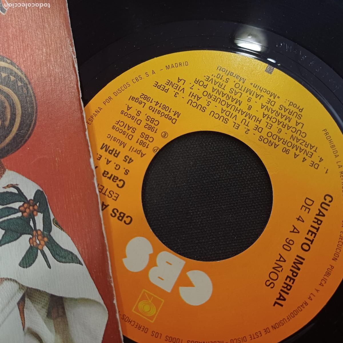 Discos de vinilo: CUARTETO IMPERIAL/DE 4 A 90 A&Ntilde;OS/SINGLE. - Foto 2