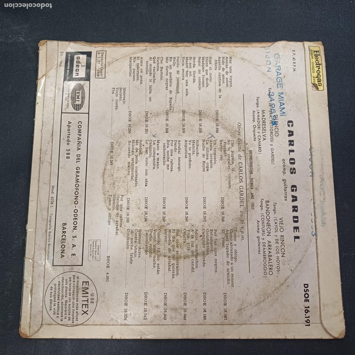 Discos de vinilo: CARLOS GARDEL/SILENCIO/SINGLE. - Foto 3