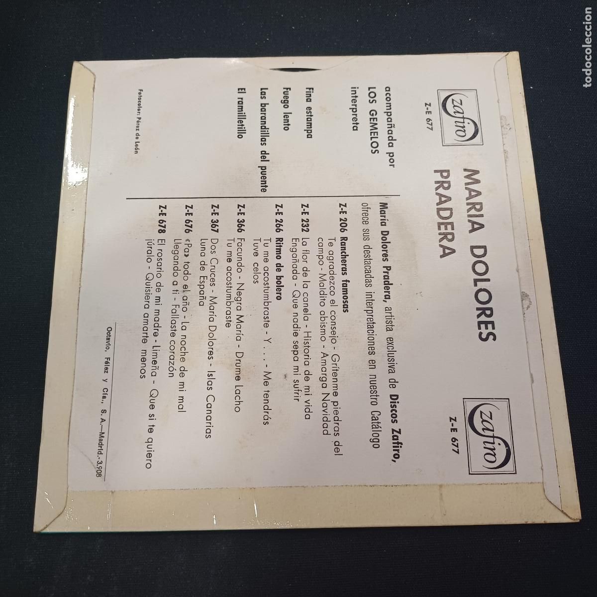 Discos de vinilo: MARIA DOLORES PRADERA Y LOS GEMELOS/SINGLE. - Foto 2