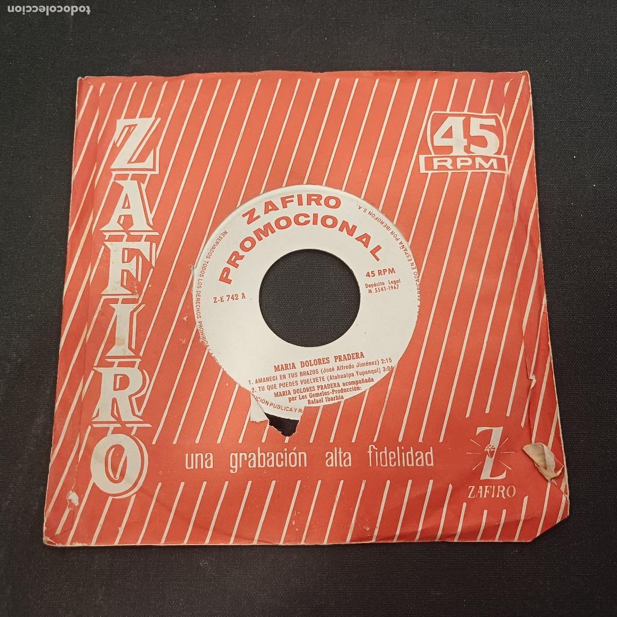 Discos de vinilo: MARIA DOLORES PRADERA/AMANECI EN TUS BRAZOS/SINGLE PROMOCIONAL.