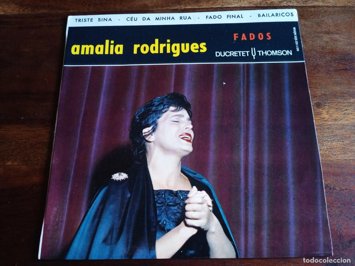 Discos de vinilo: Amalia Rodrigues - Triste sina, Ceu da minha rua - Single Ep original Ducretet Thomson France