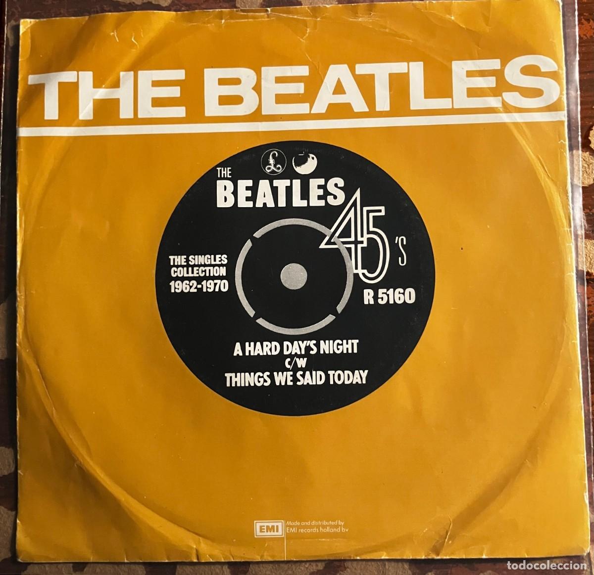 Discos de vinilo: THE BEATLES - A HARD DAYS NIGHT, single 7&rdquo; edic EU/NL 1976
