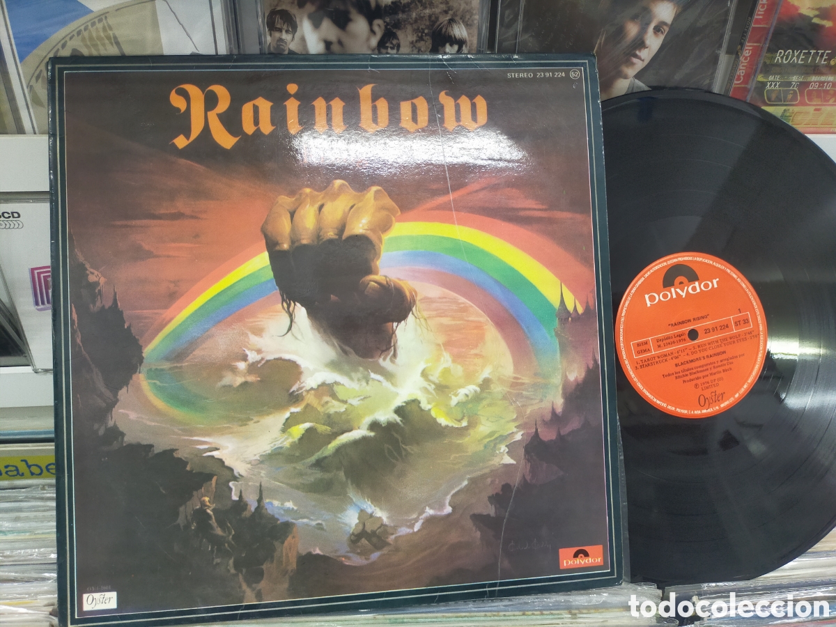 Discos de vinilo: Rainbow LP Rising Espa&ntilde;a 1976 escuchado - Foto 1