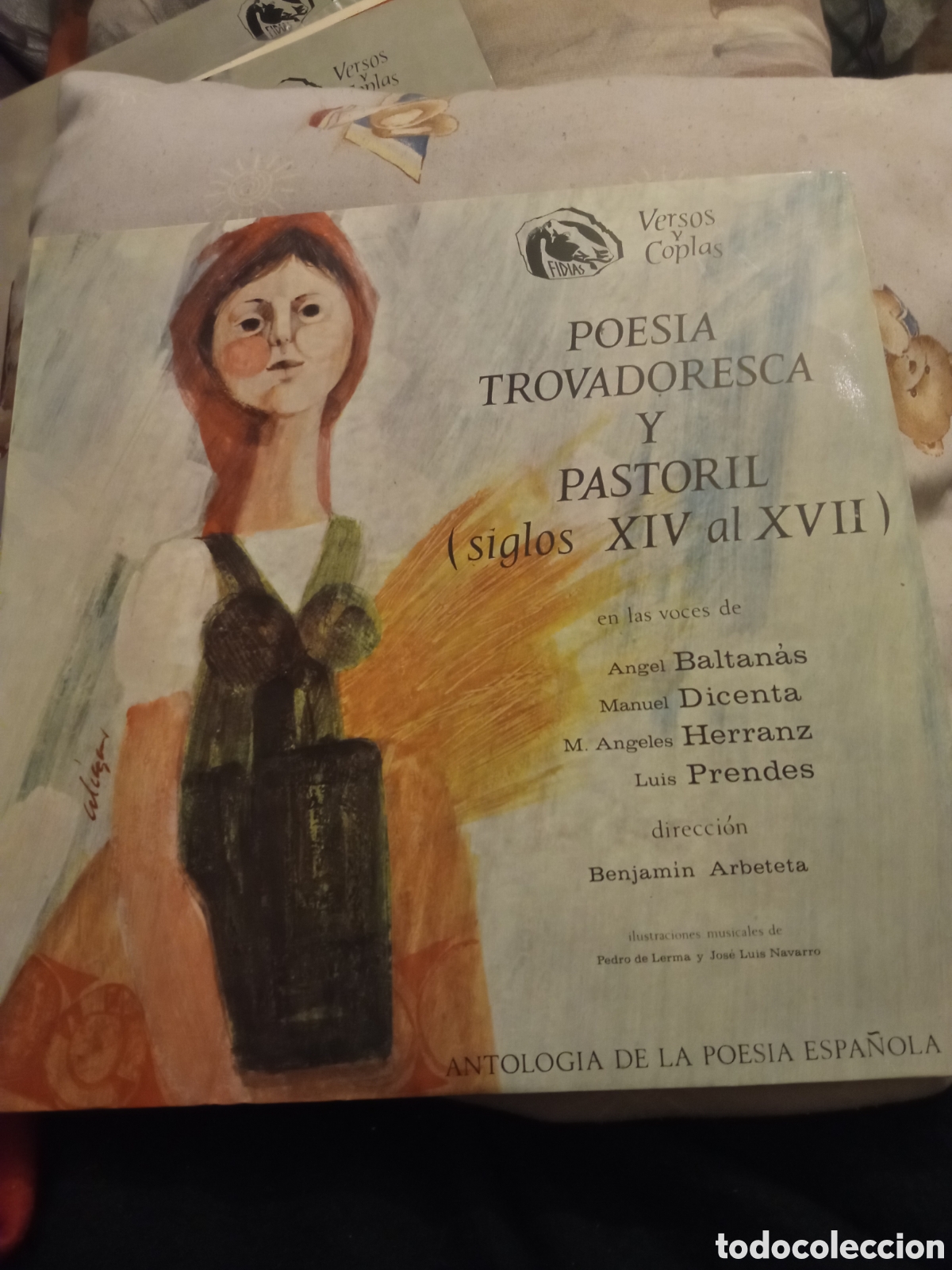 Discos de vinilo: Poes&iacute;a Trovadoresca y Pastoril, voces, Baltanas, Dicenta, Herranz, Prendes, de 1966