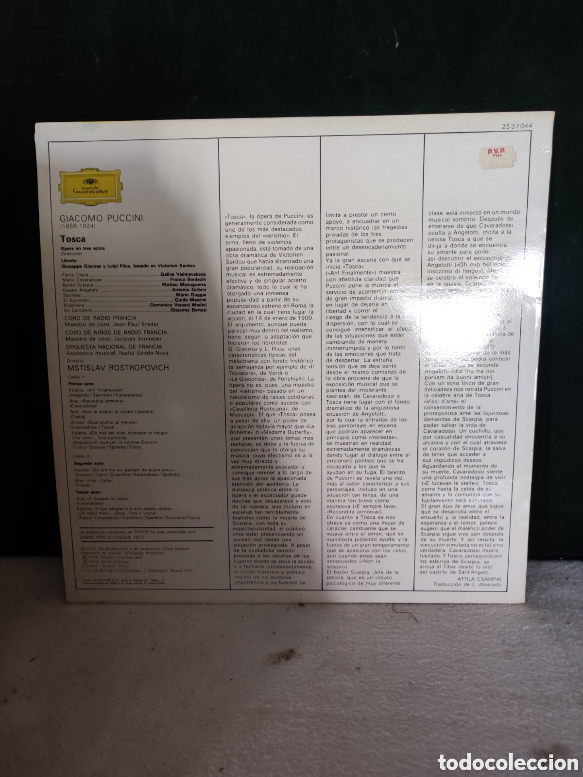 Discos de vinilo: Puccini tosca LP m&uacute;sica - Foto 2