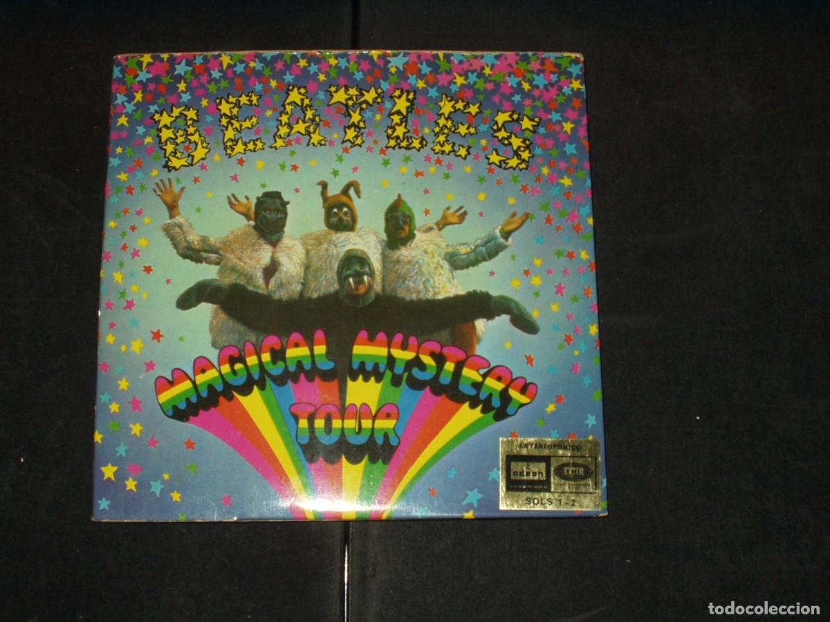 Discos de vinilo: BEATLES EP MAGICAL MYSTERY TOUR DOBLE CON LIBRETO COMPLETO . LABEL NEGRO.