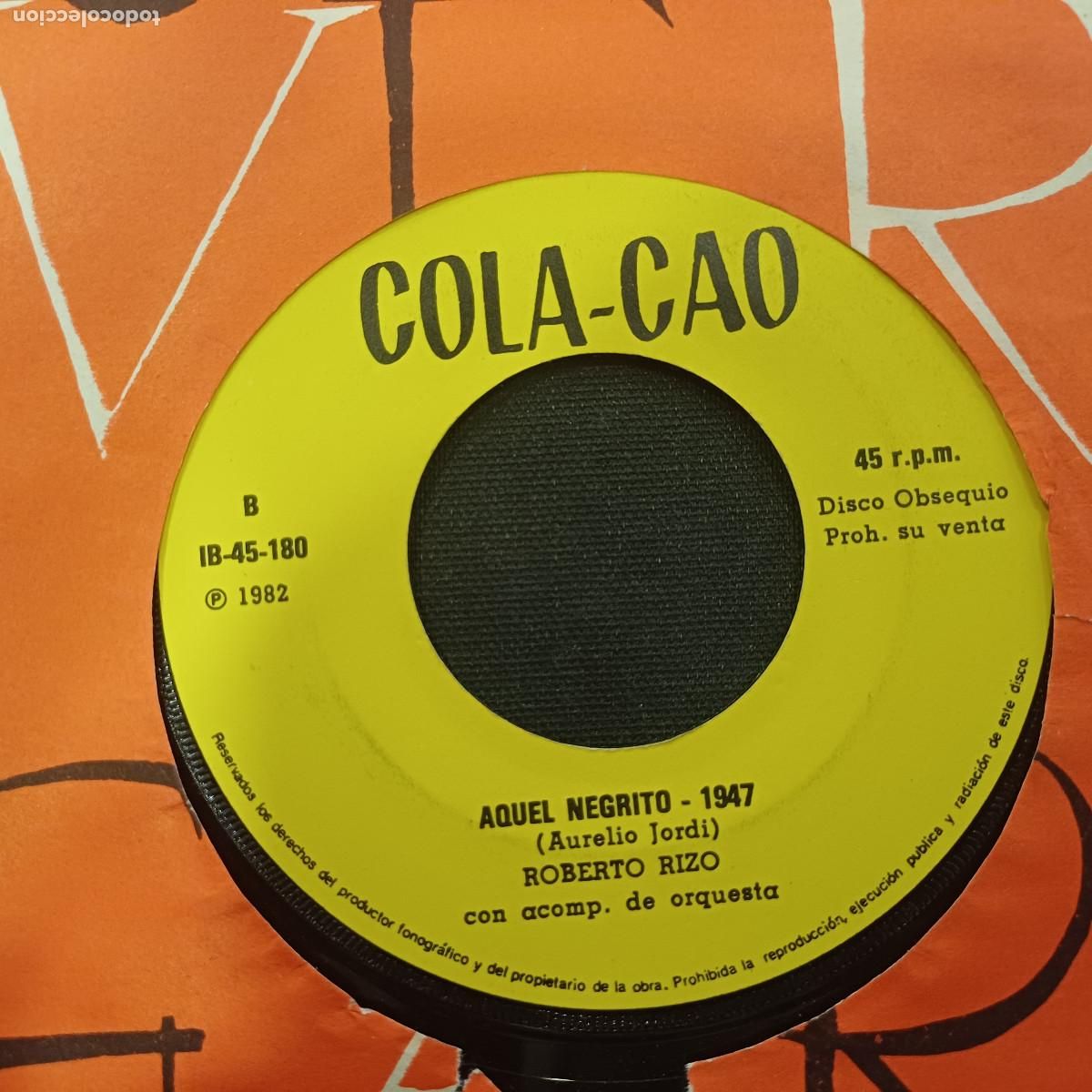 Discos de vinilo: COLACAO/AQUEL NEGRITO/SINGLE PROMOCIONAL - Foto 3