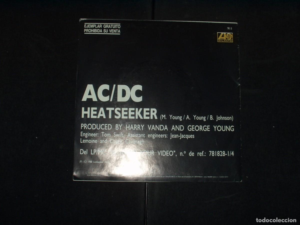 Discos de vinilo: AC DC SINGLE HEATSEEKER PROMOCIONAL - Foto 2