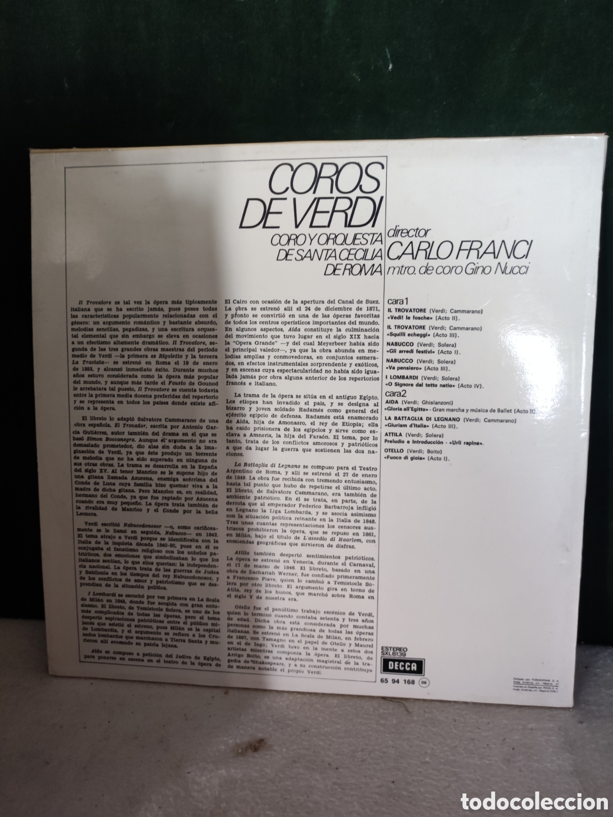 Discos de vinilo: Coros de Verdi LP m&uacute;sica - Foto 2