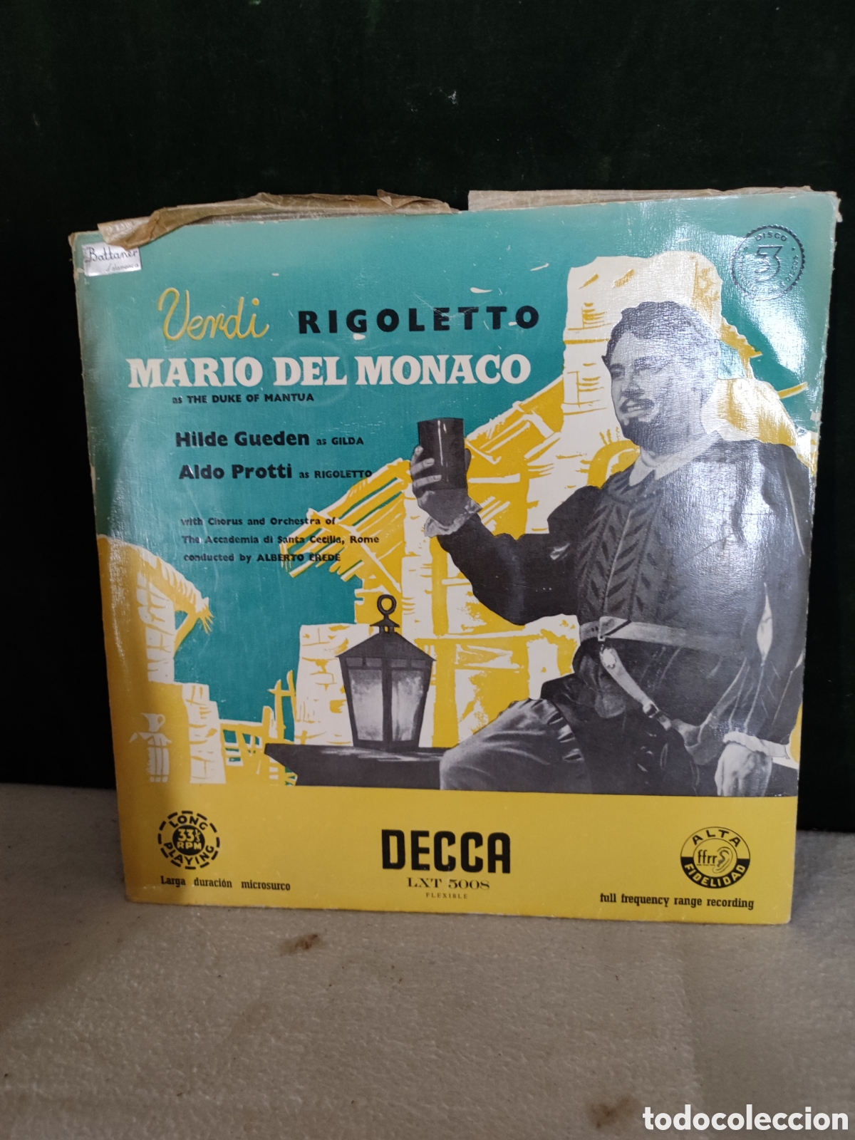 Discos de vinilo: Verdi rigoletto Mario del M&oacute;naco - Foto 1