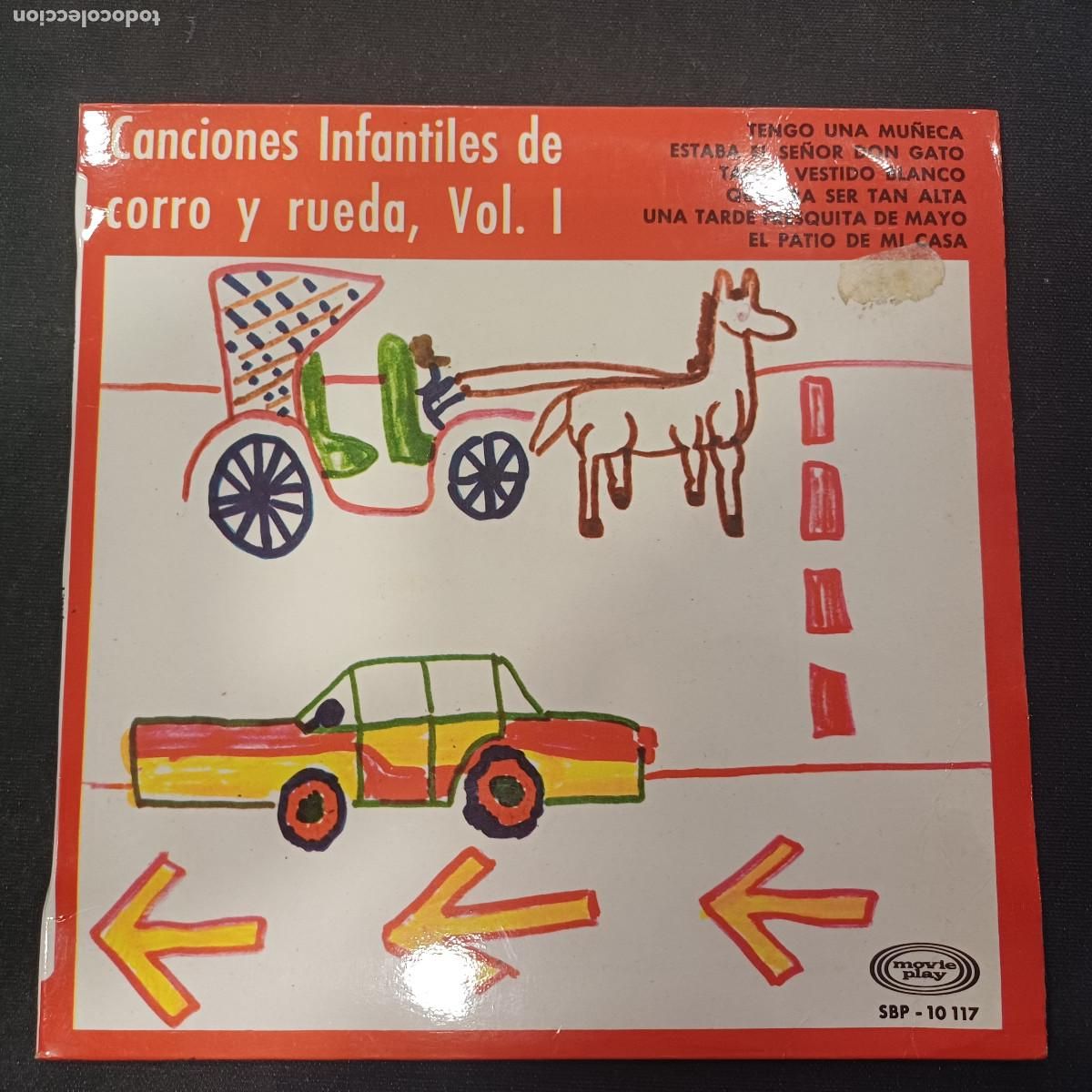 Discos de vinilo: CANCIONES INFANTILES DE CARRO Y RUEDA/SINGLE VINILO ROJO.