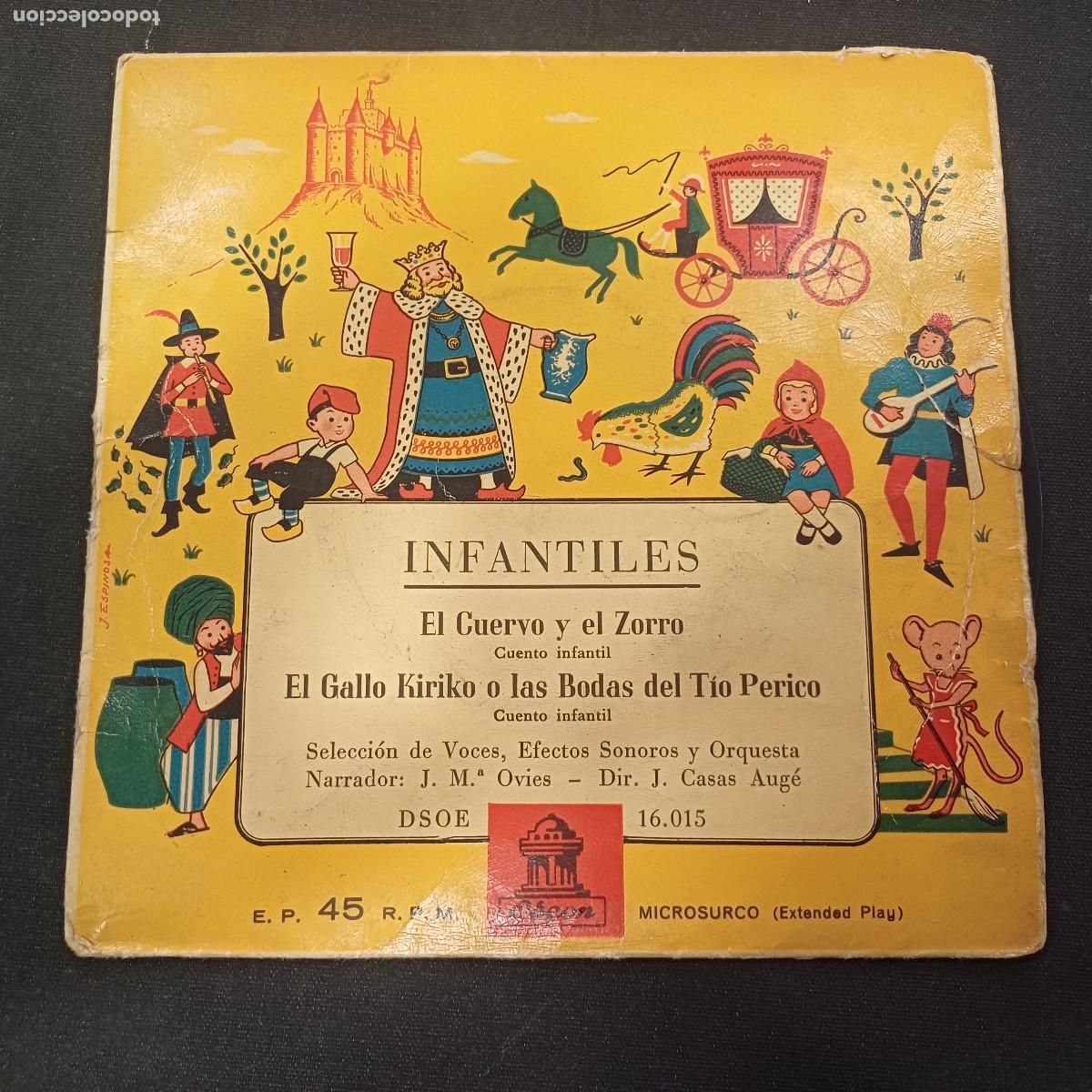 Discos de vinilo: INFANTILES/EL CUERVO Y EL ZORRO/SINGLE.