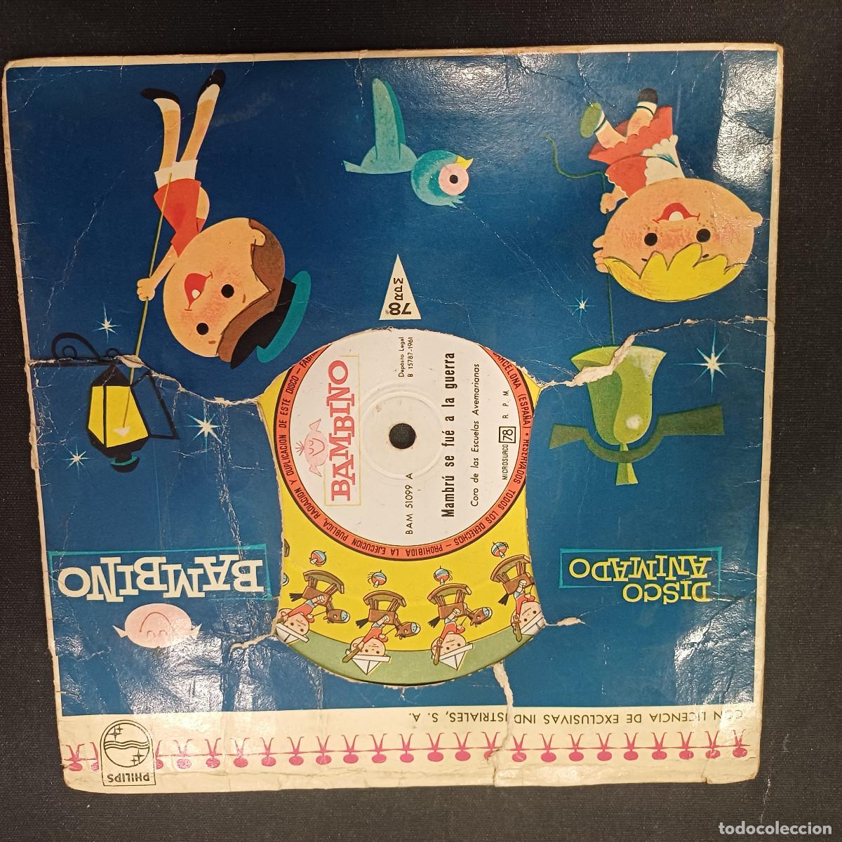 Discos de vinilo: DISCO ANIMADO BAMBINO/MAMBRU SE FUE A LA GUERRA/SINGLE.