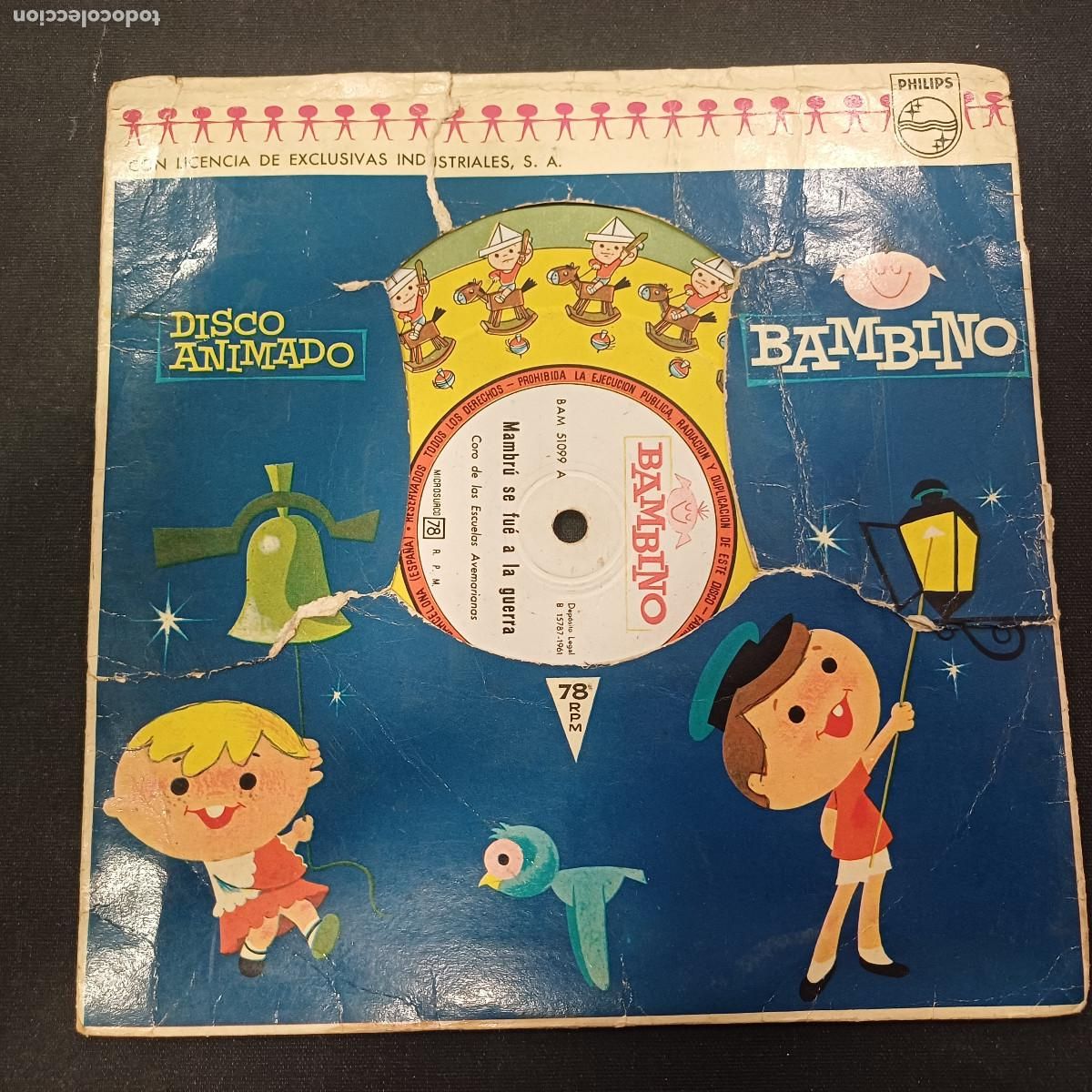 Discos de vinilo: DISCO ANIMADO BAMBINO/MAMBRU SE FUE A LA GUERRA/SINGLE.