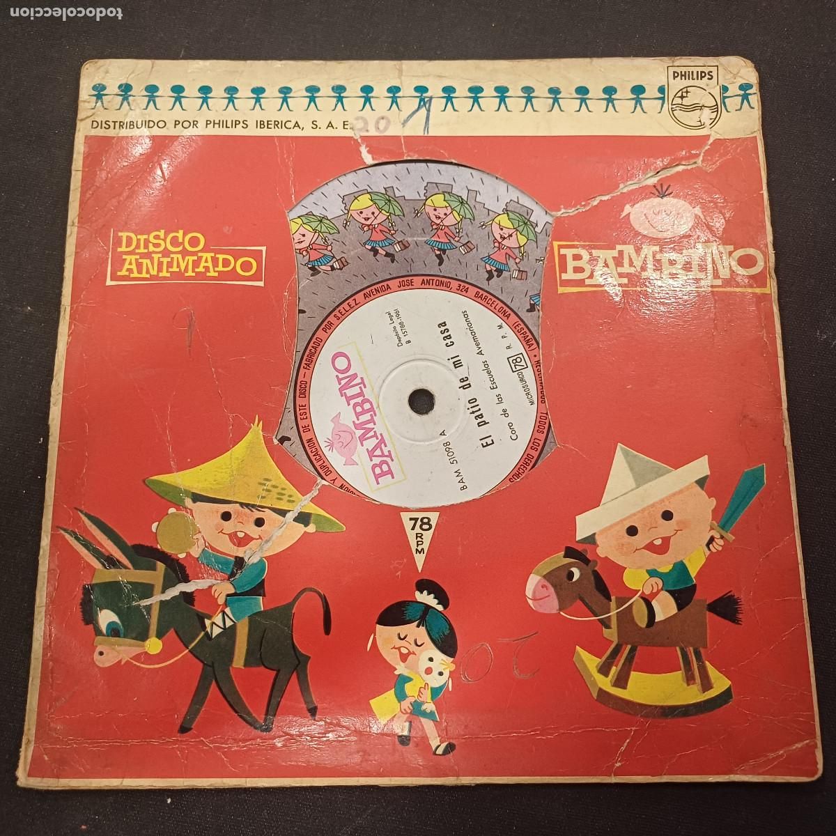 Discos de vinilo: DISCO ANIMADO BAMBINO/EL PATIO DE MI CASA/SINGLE.