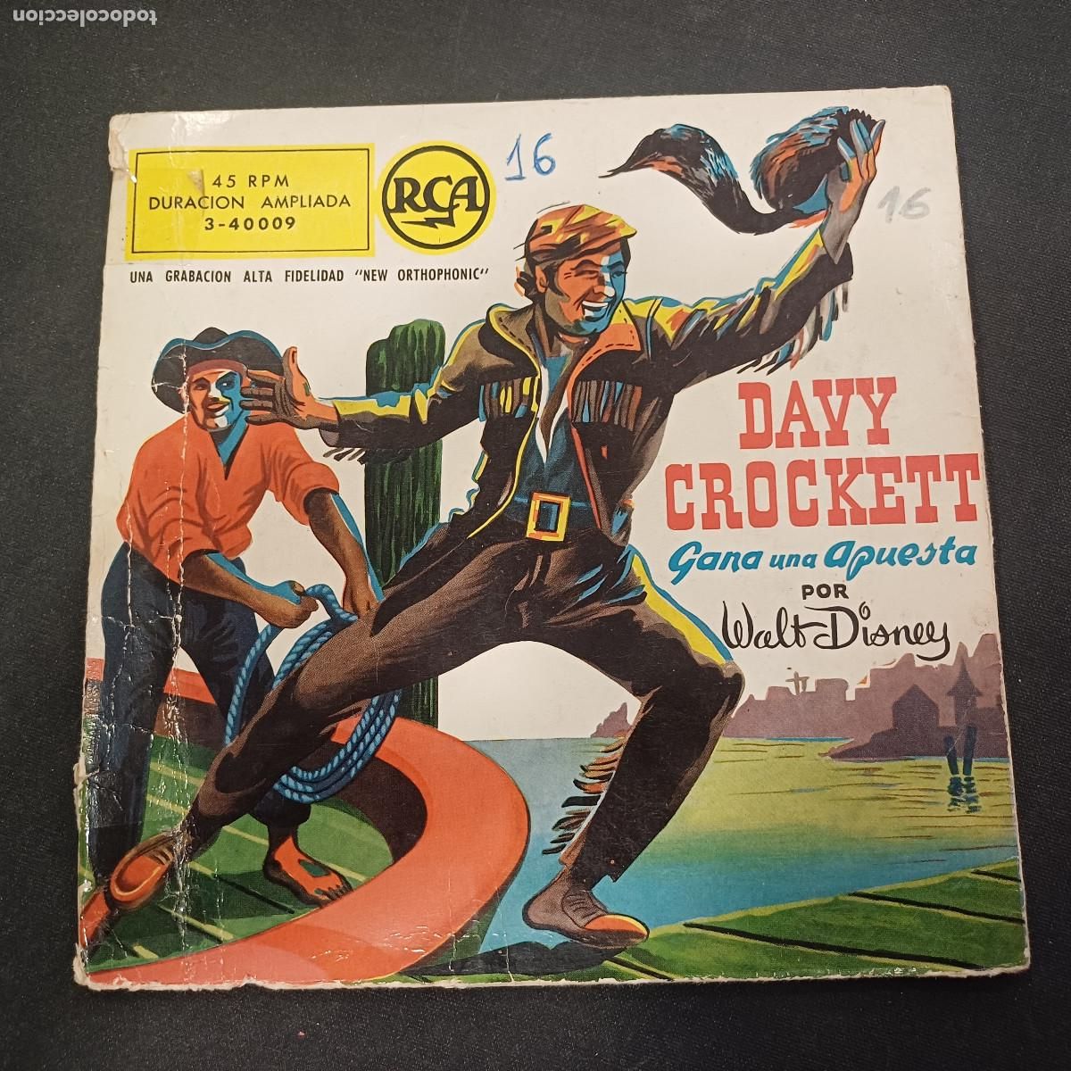 Discos de vinilo: DAVY CROCKETT GANA UNA APUESTA/SINGLE VINILO ROJO.