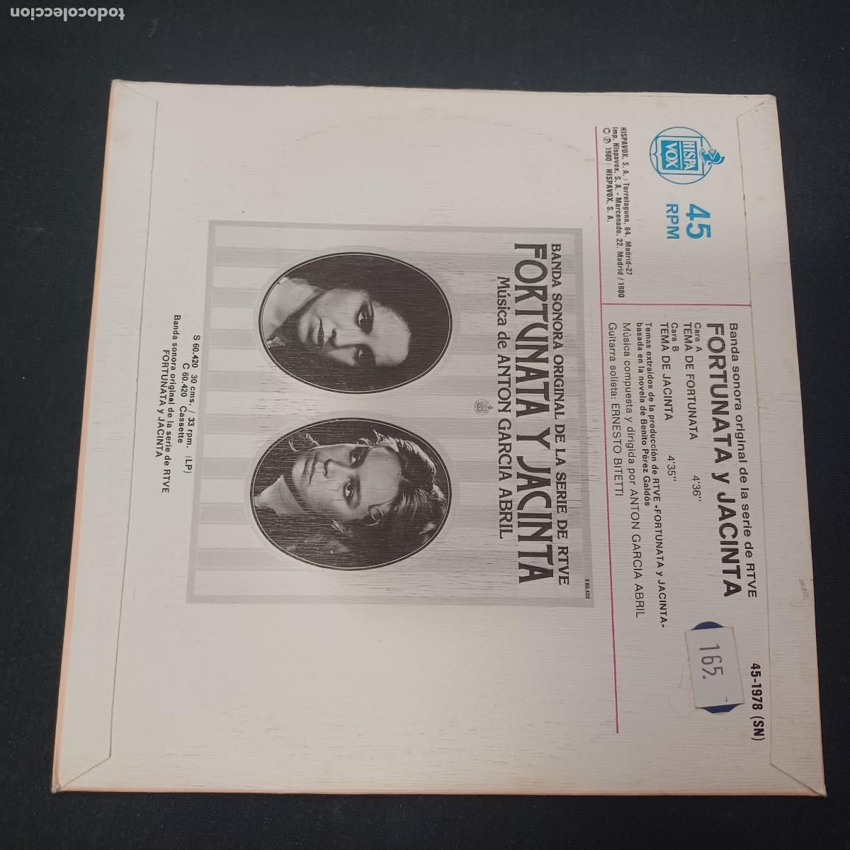 Discos de vinilo: FORTUNATA Y JACINTA/SINGLE BANDA ORIGINAL DE LA SERIE DE RTVE. - Foto 3