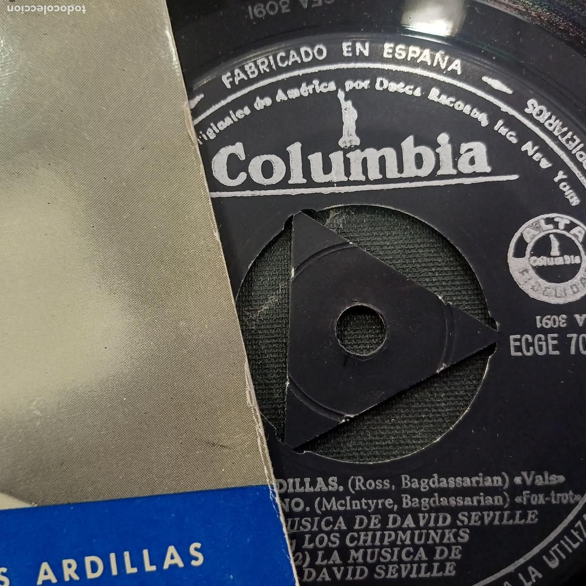 Discos de vinilo: DAVID SEVILLE/LAS ARDILLAS/SINGLE. - Foto 2
