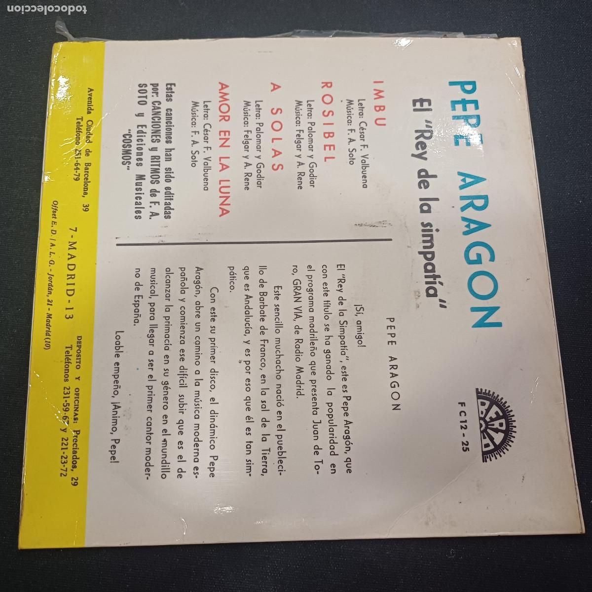 Discos de vinilo: PEPE ARAGON/IMBU/SINGLE. - Foto 3