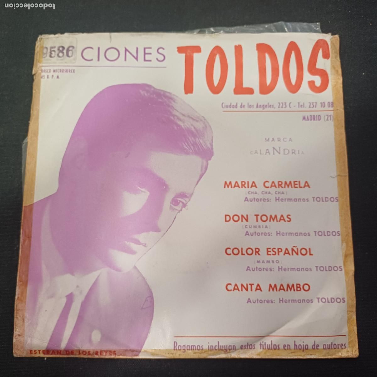 Discos de vinilo: TOLDOS Y SU GRUPO-ESTEBAN DE LOS REYES/MARIA CARMELA/SINGLE PROMOCIONAL.
