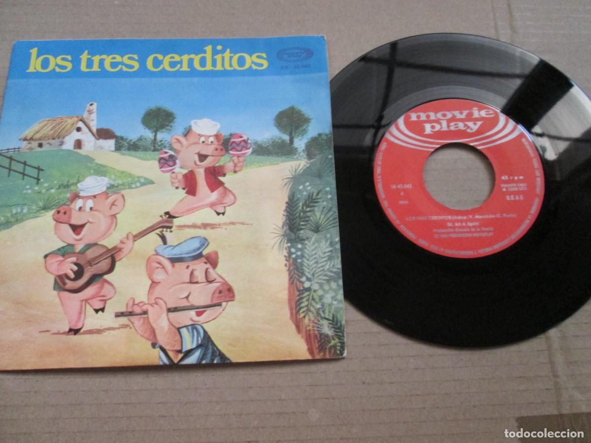 Discos de vinilo: TEATRO INFANTIL SAMANIEGO - Los Tres Cerditos. Single, ed espa&ntilde;ola 7&rdquo; 1970. Magn&iacute;fico estado VG+/NM