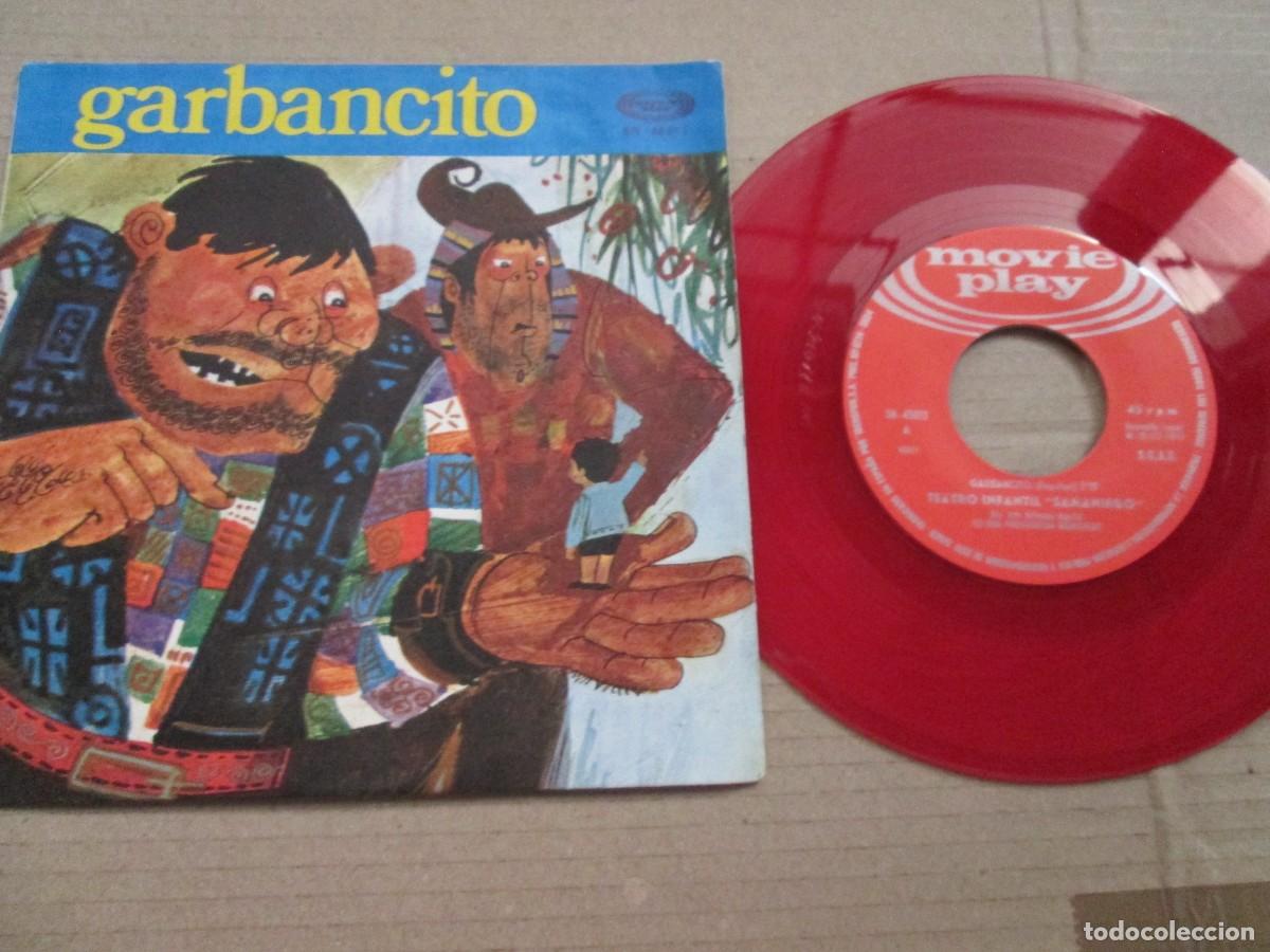Discos de vinilo: TEATRO INFANTIL SAMANIEGO - Garbancito. Single, ed espa&ntilde;ola 7&rdquo; ROJO 1970. Magn&iacute;fico estado VG+/NM