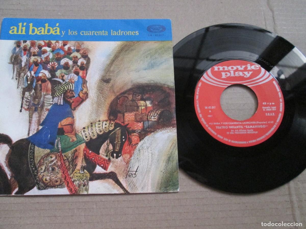 Discos de vinilo: TEATRO INFANTIL SAMANIEGO - Al&iacute; Bab&aacute; y los 40 ladrones. Single ed espa&ntilde;ola 7&rdquo; 1970. Magn&iacute;fico VG+/NM