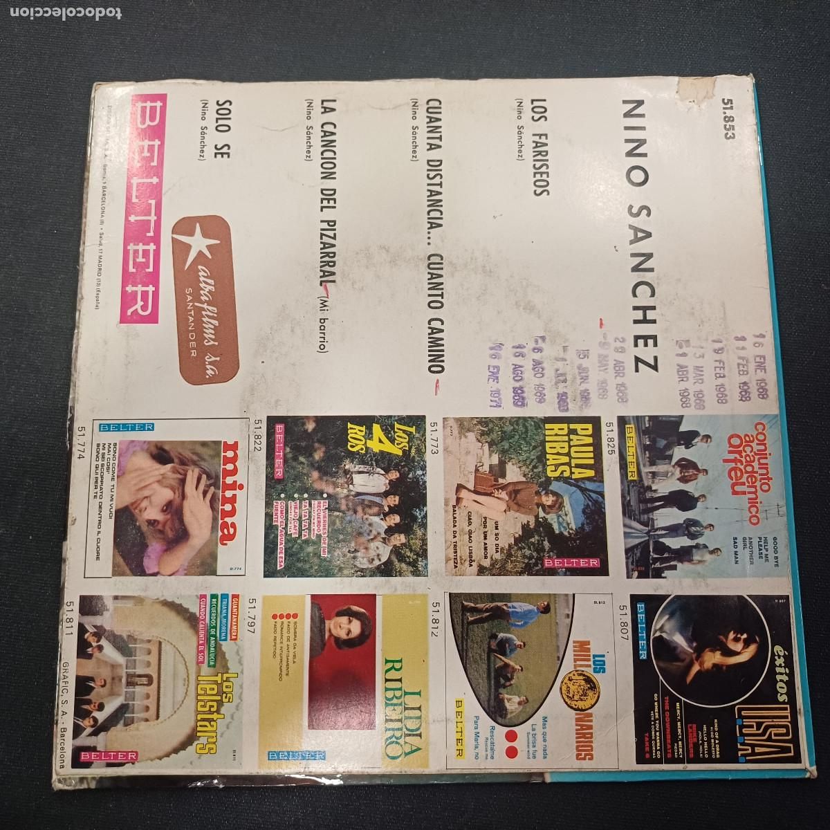 Discos de vinilo: NINO SANCHEZ/LOS FARISEOS/SINGLE. - Foto 3