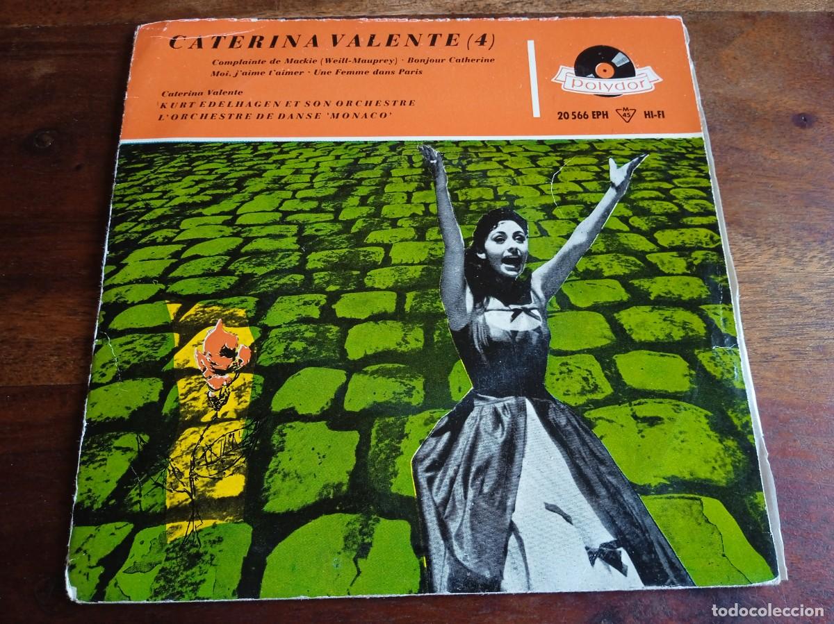 Discos de vinilo: Caterina Valente - Complaintede Mackie, Bonjour Catherine - Single Ep original Polydor Espa&ntilde;a