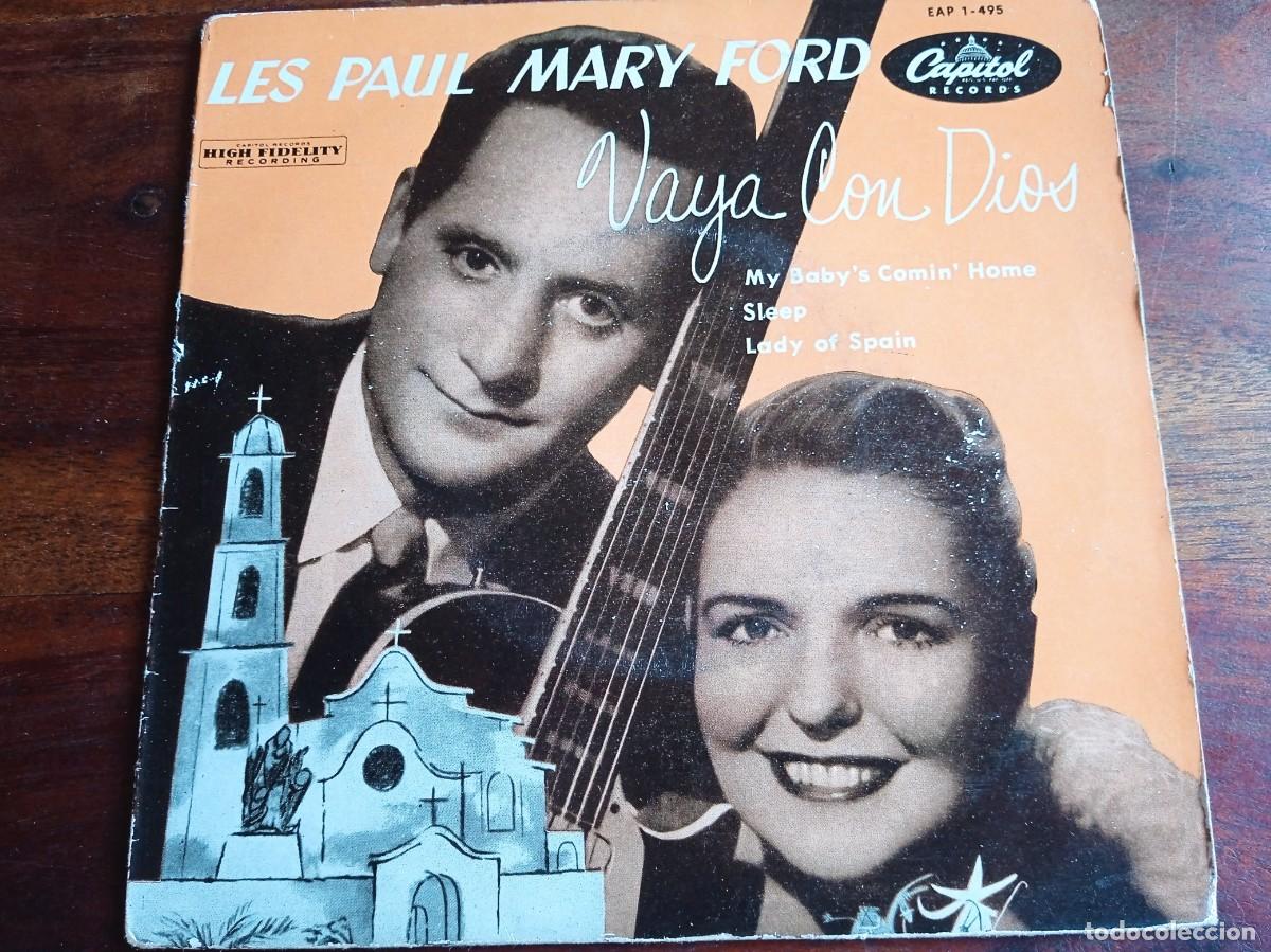 Discos de vinilo: Les Paul & Mary Ford - Vaya con Dios, Lady of Spain - Single Ep original Capitol espa&ntilde;a