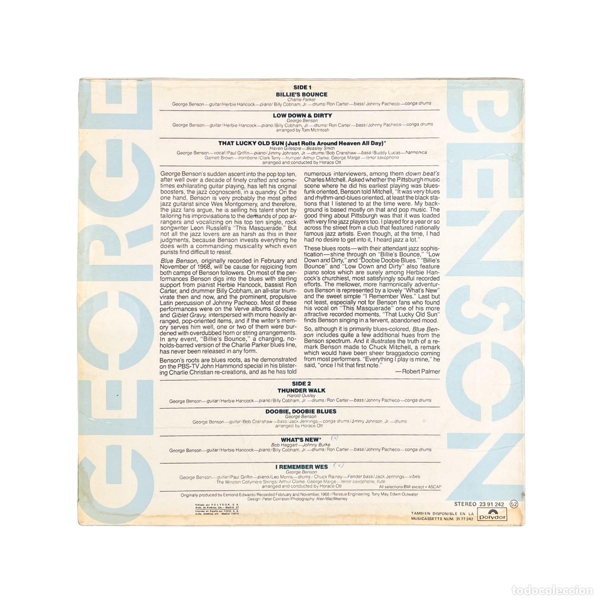 Discos de vinilo: LP. George Benson. Blue Benson (VG/G+) - Foto 2