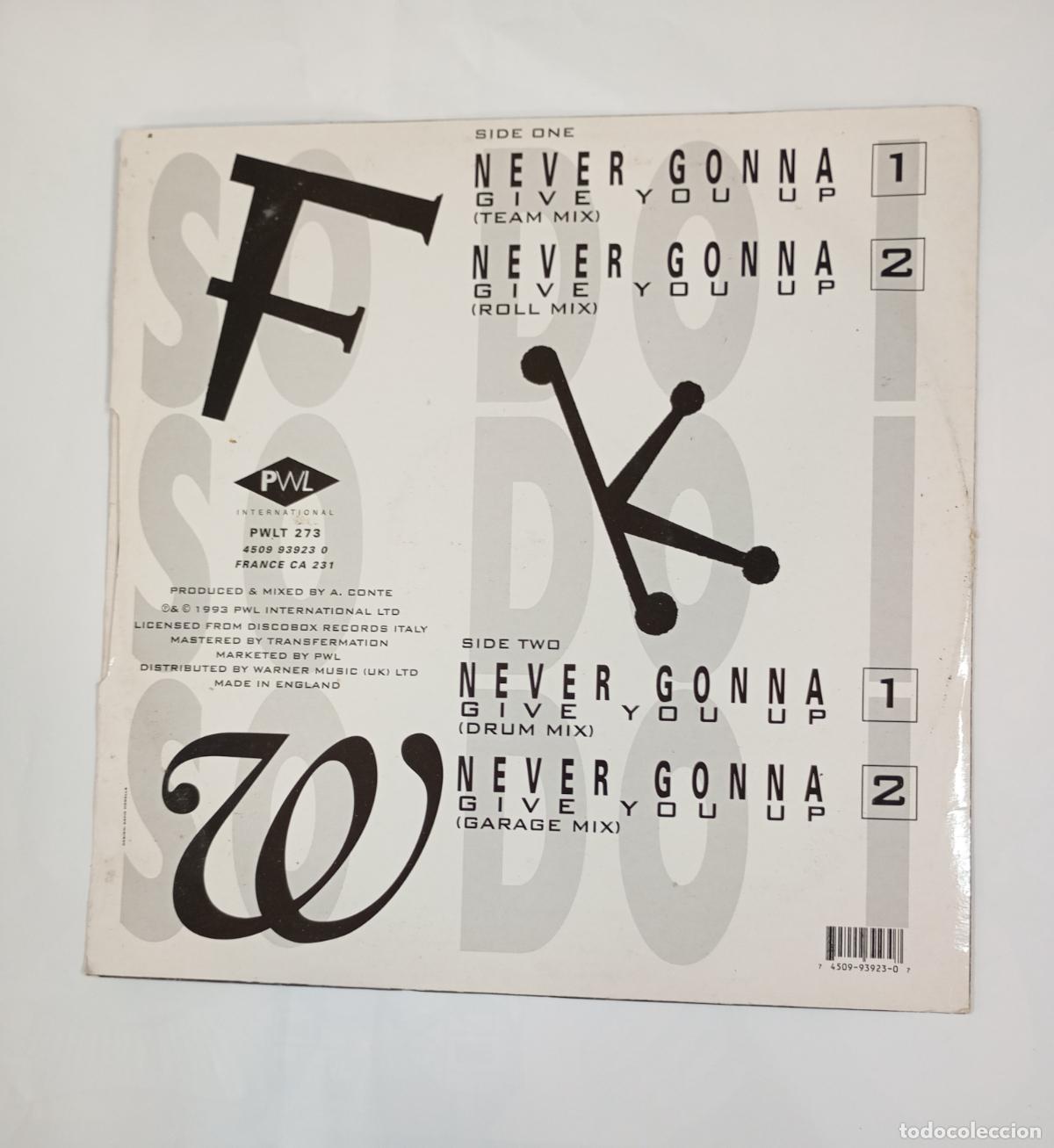 Discos de vinilo: NEVER GONNE. GIVE YOU UP. MAXI-SINGLE. TDKDA48 - Foto 2